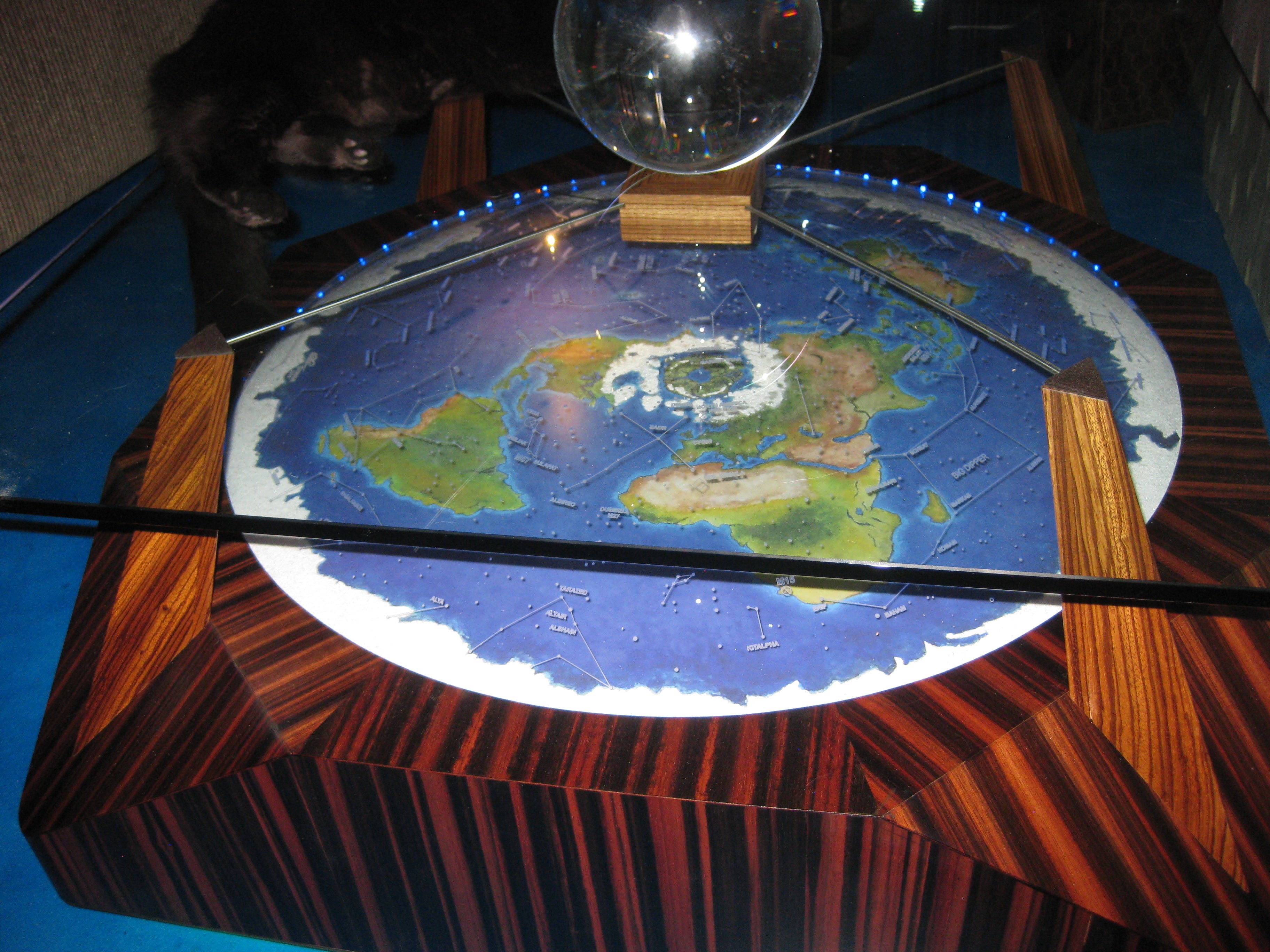 #100 36" Macassar Ebony coffee table w/ rotating dome