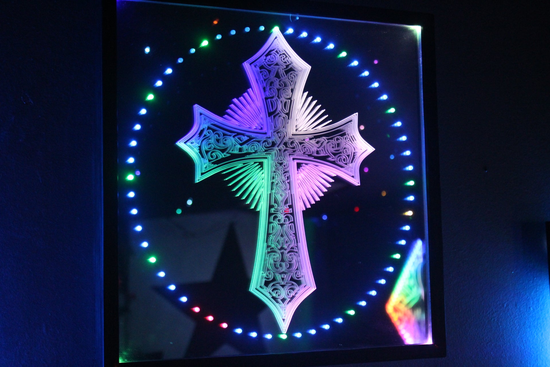 Lighted Cross Clock